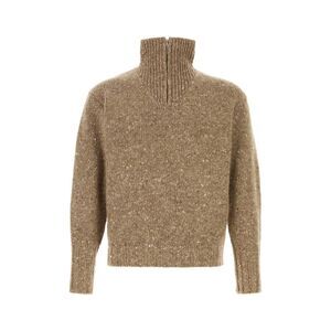 Auralee Men Melange Biscuit Wool Sweater